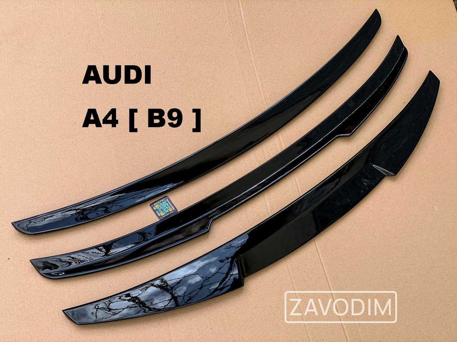 Спойлер AUDI A3 A4 A6 Q5 Q7 Q8 B8 B9 4m 4l 8V C7 C8 2008-25 S4 M4 стиль чорний глянець на багажник а4 б8 б9 a3 8v q5 q7 q8