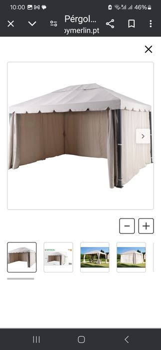 Pergola de aluminio cinzenta nova