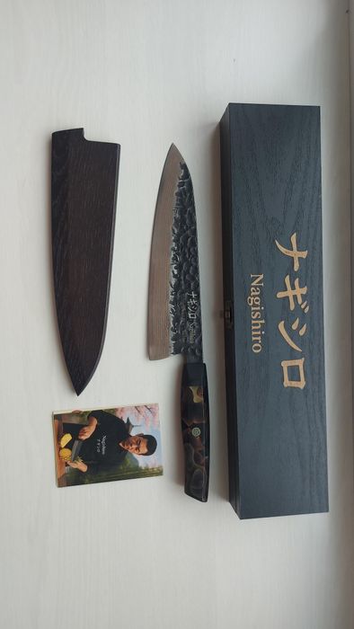 Японський кухонний ніж Nagishiro VG10 з ножнами, міддю