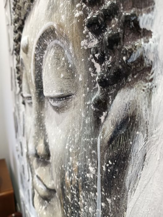 Quadro decorativo de Buda pintado a mano, arte contemporâneo.