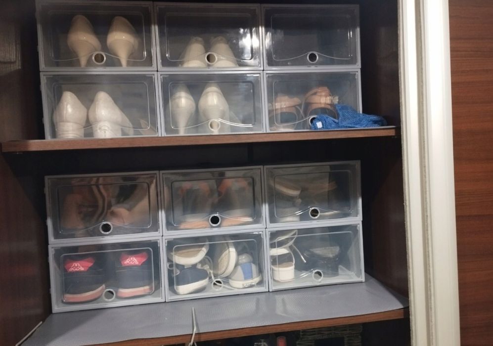 Pudełka na buty organizer do szafy garderoby stojak na buty półka regał szafka