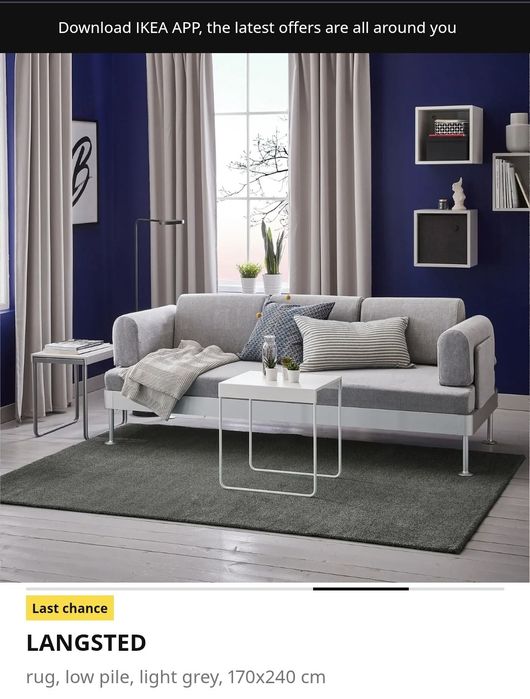 Tapete Cinzento IKEA Langsted