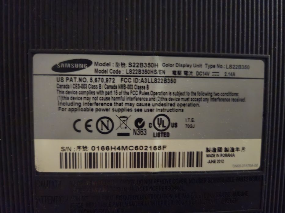 Monitor Samsung S22B350 22" LED