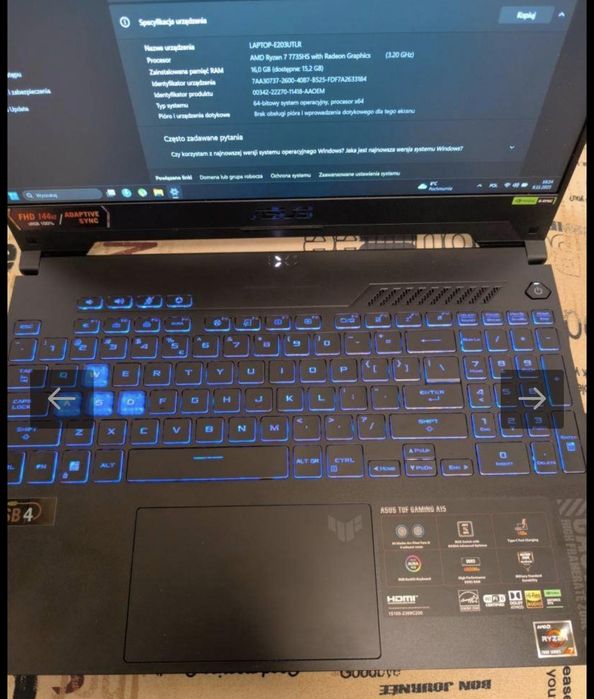 Asus TUF Gaming A15, RTX 4060, Ryzen 7, 16 GB DDR 5, 512 SSD