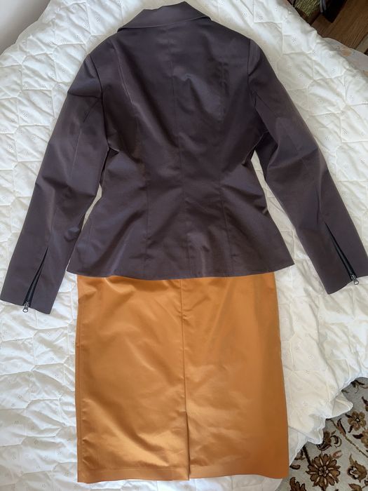 Elegancki komplet zestaw marynarka/żakiet + spódnica rozmiar 42 XL