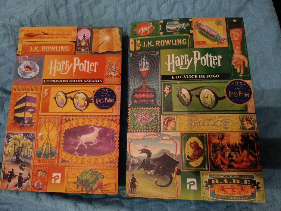 Livros harry Potter o prisioneiro de azkaban e cálice de fogo
