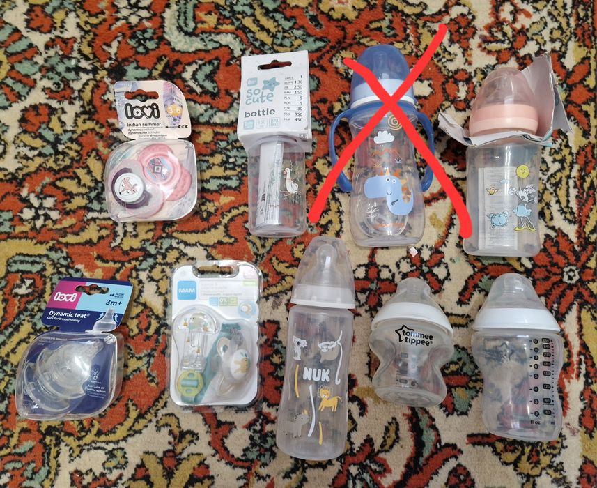 Дитячі пляшечки, пустушки соски Nuk, Mam, Lovi, tommee tippee +подарок