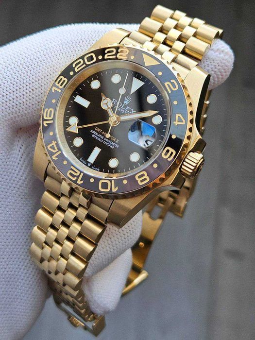 Швейцарские часы Rolex Gold GMT-Master II. Два часовых пояса