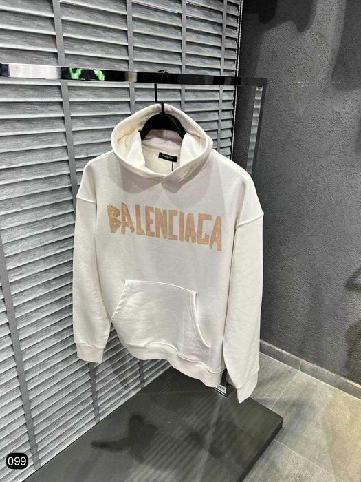 Худи BALENCIAGA хаки оверсайз мужское толстовка кофта с капюшоном