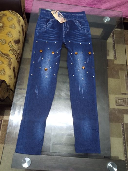 Лосины в джинсовом стиле.