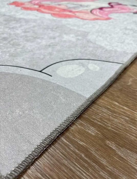 Килимок безворсовий для дівчинки рожевий сірий килим ковер доріжка