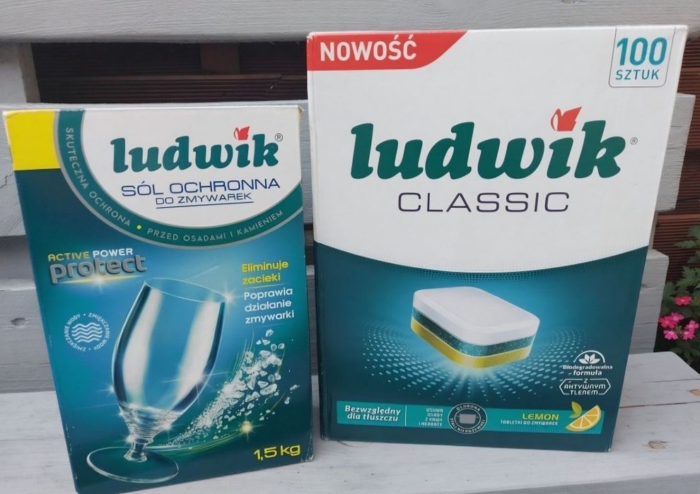 Tabletki do zmywarki i sól Ludwik