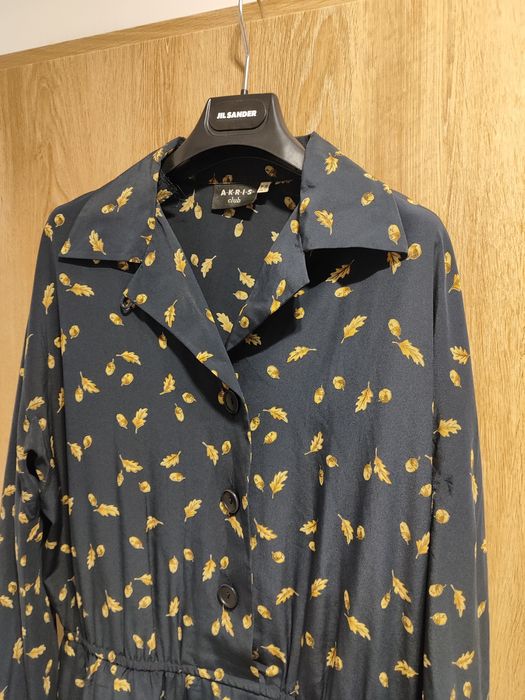 Akris luksusowa jedwabna sukienka XXL