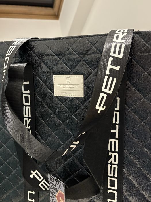 Duża torba shopper zapinana na zamek nowa Peterson czarna