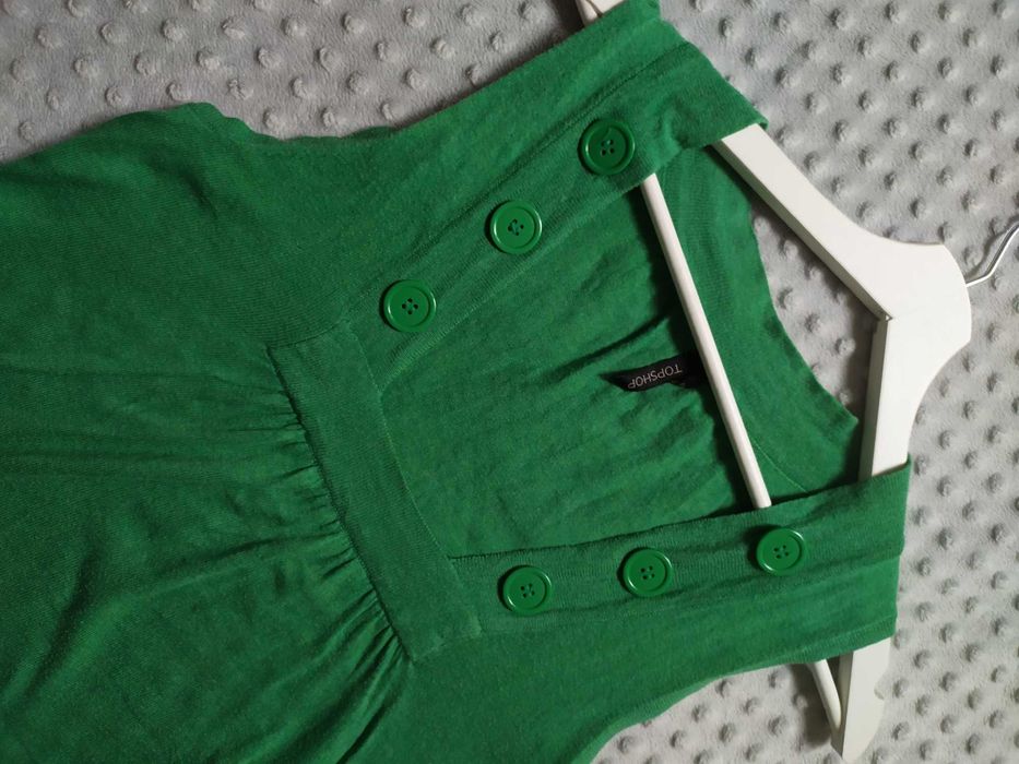 Sweterek sukienka długi bez rękawów Topshop M