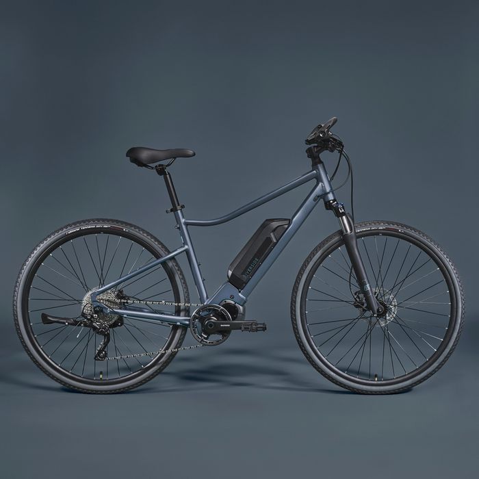 BICICLETA DE TREKKING ELÉTRICA RIVERSIDE 540 E AZUL (BATERIA PRETA)