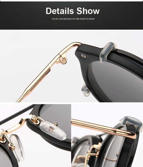 Okulary przeciwsłoneczne podwójne steampunk UV400