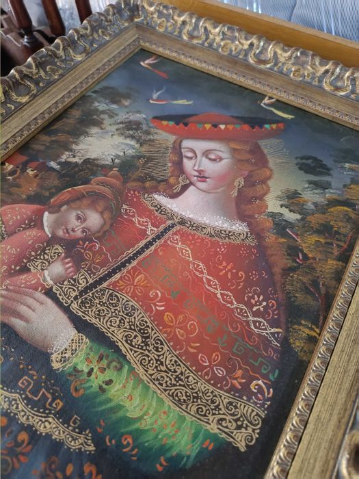 Pintura a Óleo "A virgem e o menino"
