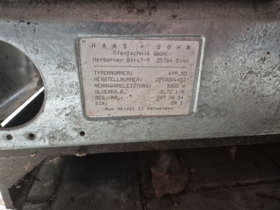 Piecyk olejowy haas & sohn 5,8 KW