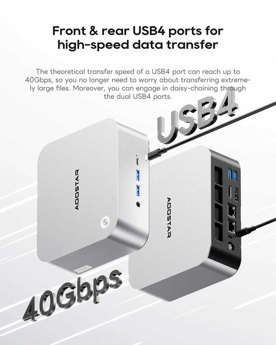 AOOSTAR MACO Міні ПК AMD Ryzen 7 PRO 8845HS / H255 Radeon 780M Oculink