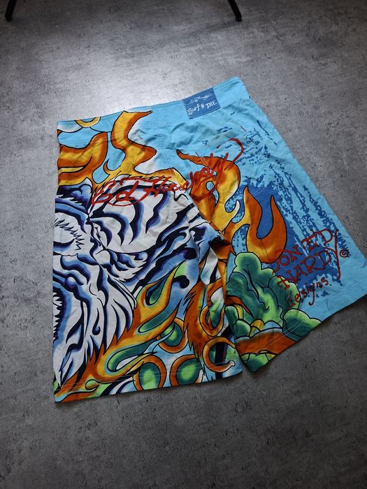 Ed Hardy Szorty Kąpielowe / Boardshorts Tiger Blue