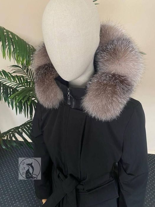 Куртка парка зимова з натур. хутром блюфрост золотистий. Розміри 42-60