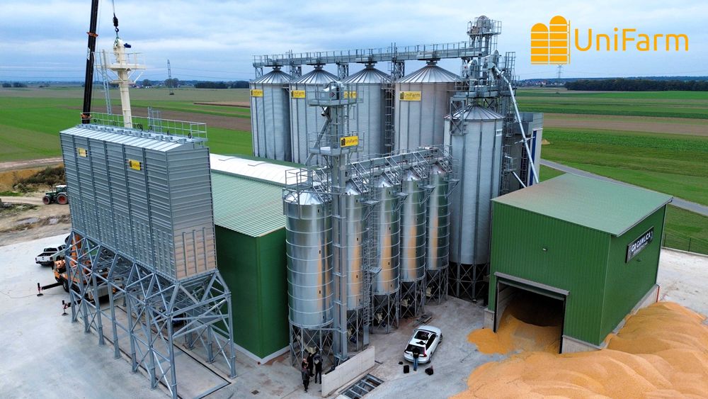Silos zbożowy lejowy - silosy, przenośniki, czyszczalnie, suszarnie
