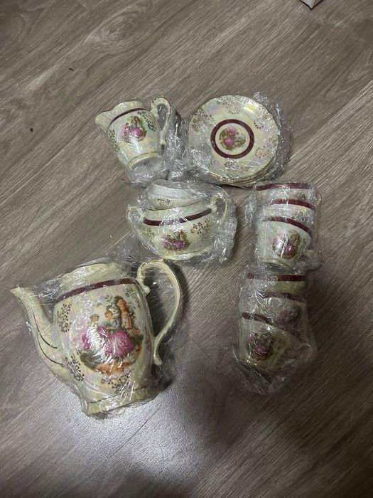 Serviço de Chá Vintage em Porcelana - Decoração Romântica (15 peças)