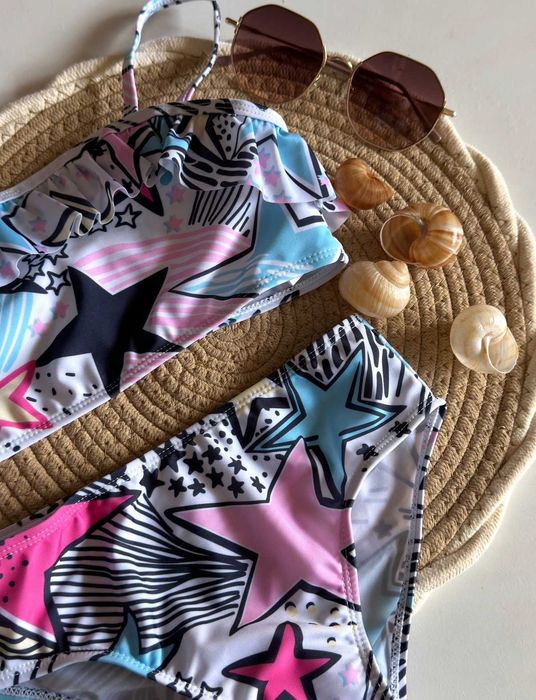 Купальники графіті -зірки від 6 до 12 років