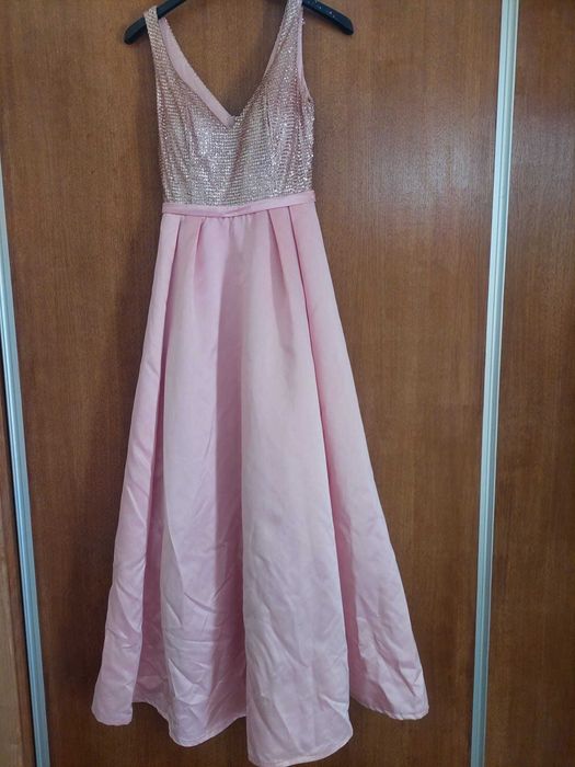Vestido de cerimonia cor de rosa claro