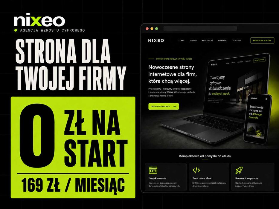 Strona internetowa dla firmy usługowej – 0 zł na start