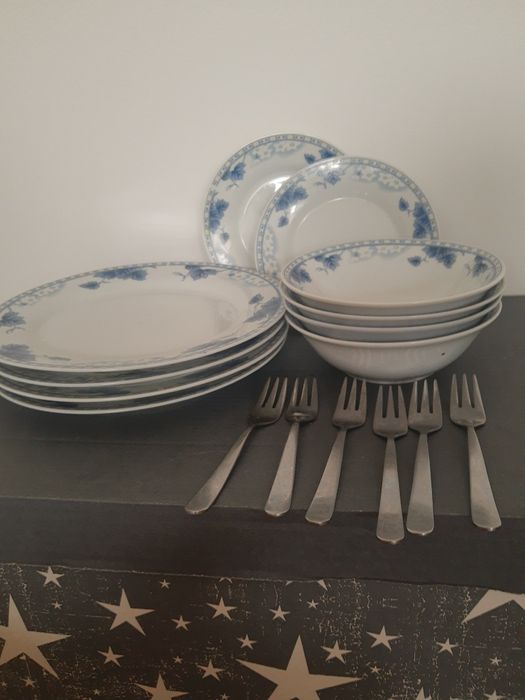 Zestaw porcelana i sztućce