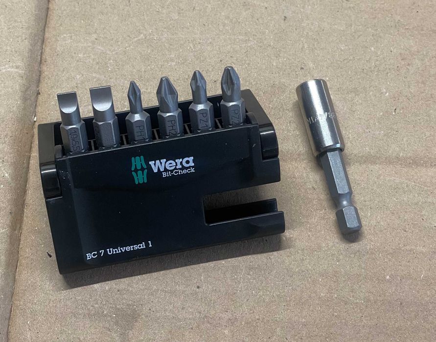 Zestaw bitów 7 el. PZ PH Płaskie Adapter Wera Bit-Check 7 Universal 1
