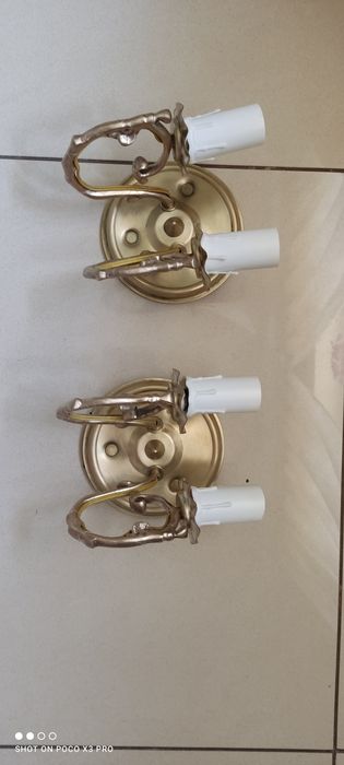 2 kinkiety małe świeczkowe żarówki  aluminiowe