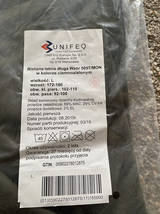 Bielizna letnia długa L, wzór 505T/MON