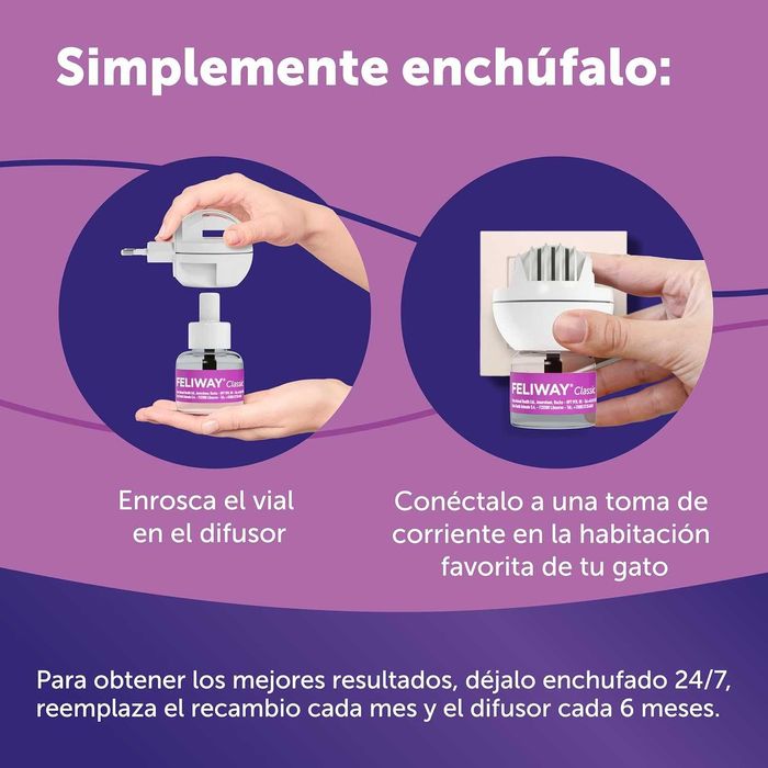 FELIWAY Classic - Difusor + Recarga de feromonas calmantes para gatos - Ajuda a reduzir o stress.