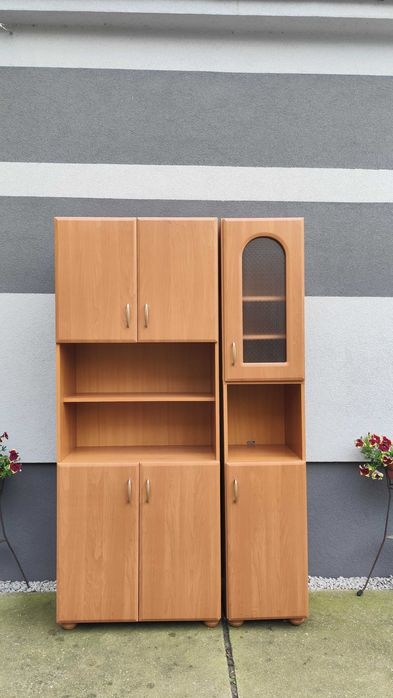 Komplet - dwie szafy / witryna / meblościanka