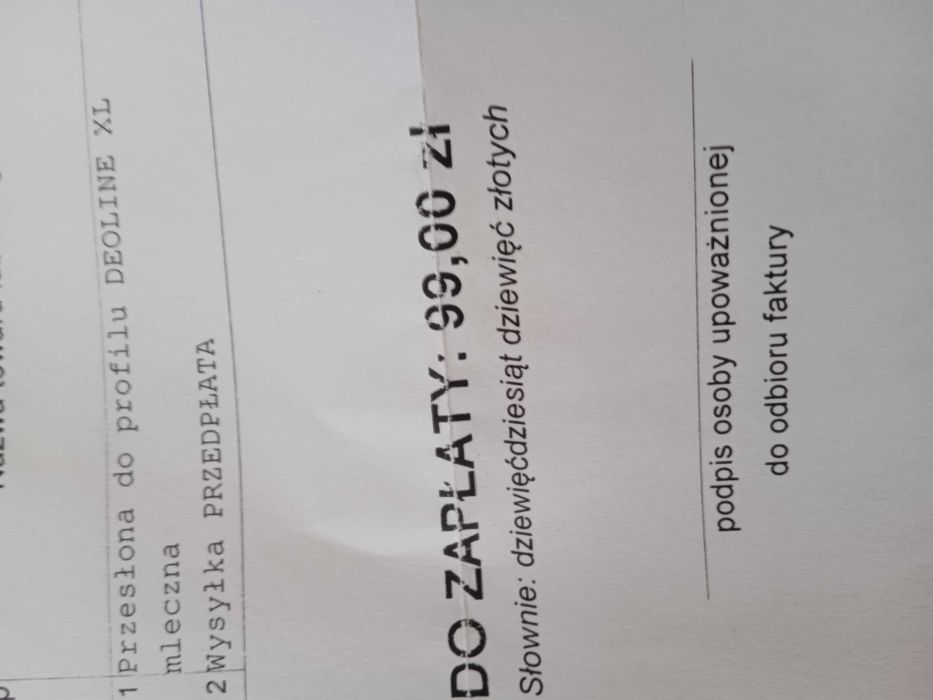 Przesłona do profilu deoline xl mleczna