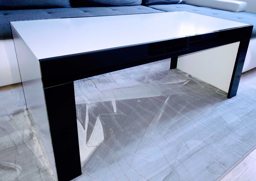 Ława stolik kawowy Biały/Czarny połysk