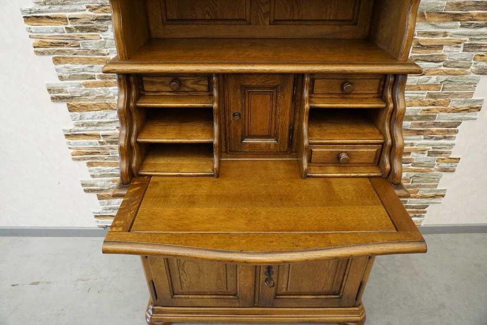 Sekretarzyk dębowy lity dąb biurko z nadstawką szer. 92 cm  (p-1078)