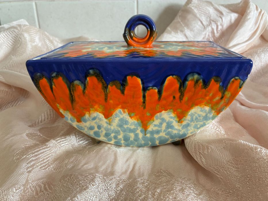 Antiga Bomboneira / Caixa Art Déco - Cerâmica Lusitânia Coimbra (Anos 50/60)