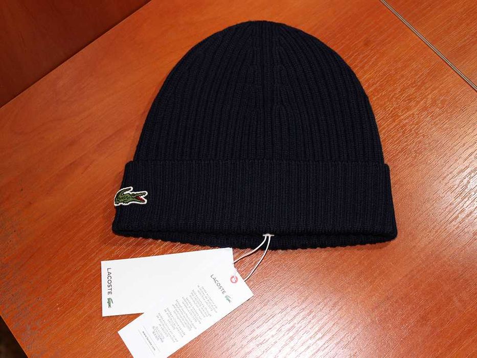 Lacoste Men's Knit Wool Beanie RB0001 00 166 шапка оригінал шерстяна