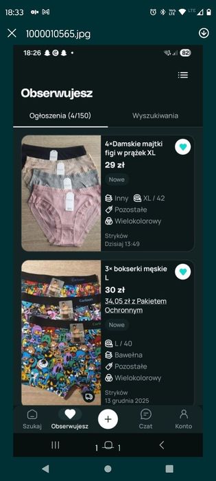 Zestaw damskiej i męskiej bielizny