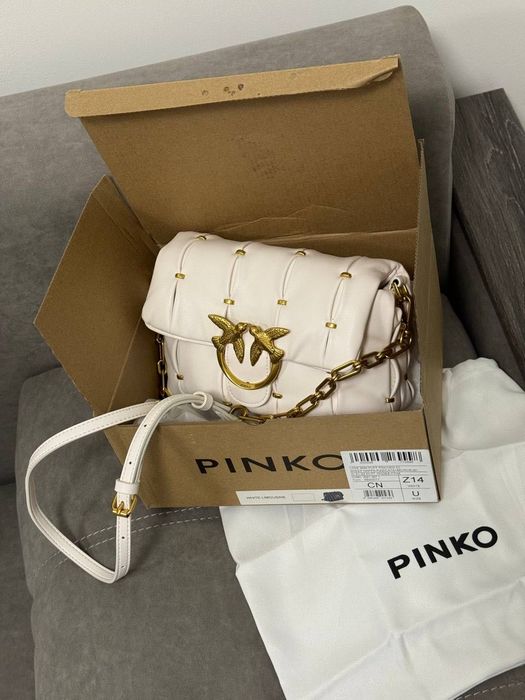 Сумка Pinko Mini Love Bag / сумочка пінко чорна біла