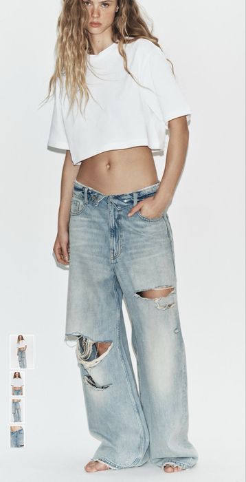 джинси zara, mid-waist-full length