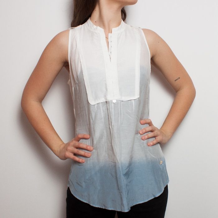 Calvin Klein bluzka koszula cieniowana biała niebieska nowa M 38