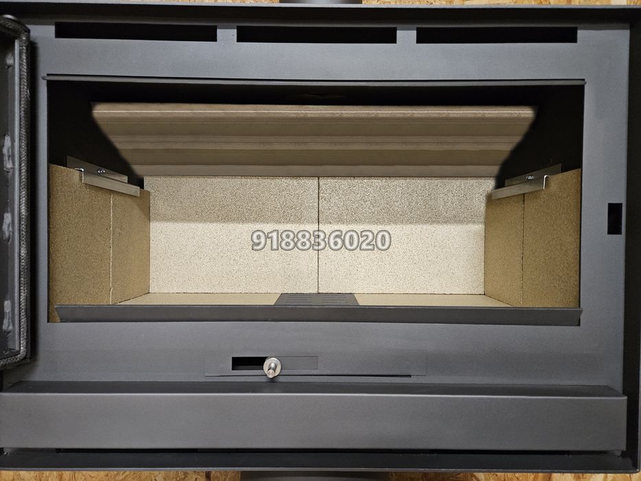 Salamandra Lenha Ventilada com Pé L-80cm - NOVAS - Fabrico Nacional