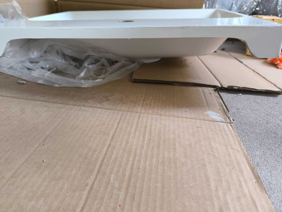 Umywalka prostokątna 60cm częściowo wpuszczana