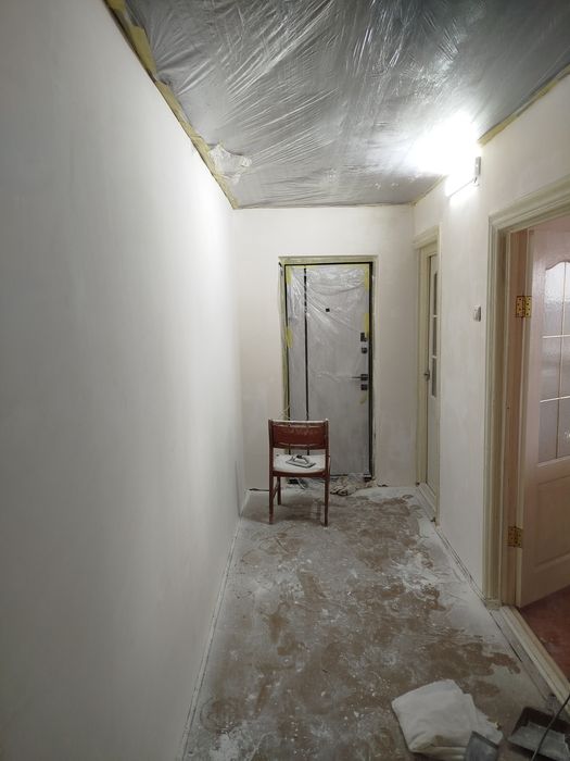 Поклейка обоев, шпаклёвка стен и др