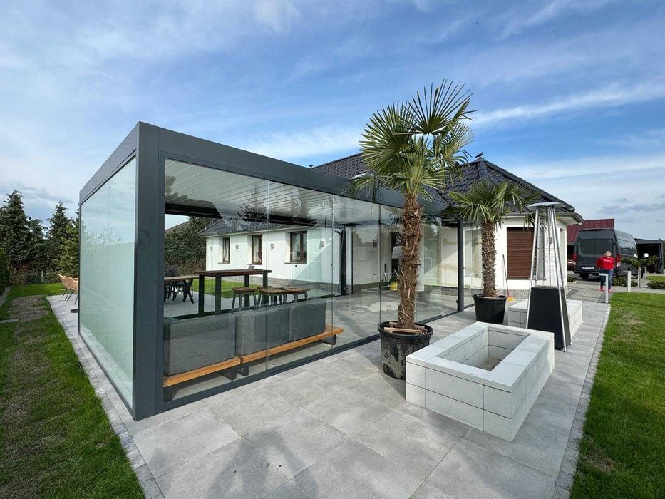 Pergola Uchylany Dach Bioklimatyczna Oświetlenie Transport Gratis !